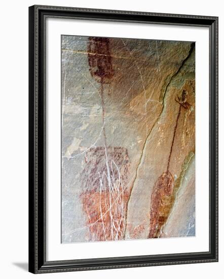 Pre-Historic Native American Pictographs at Bear Gulch near Lewistown, Montana, USA-Chuck Haney-Framed Photographic Print