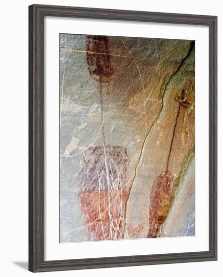 Pre-Historic Native American Pictographs at Bear Gulch near Lewistown, Montana, USA-Chuck Haney-Framed Photographic Print