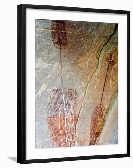 Pre-Historic Native American Pictographs at Bear Gulch near Lewistown, Montana, USA-Chuck Haney-Framed Photographic Print