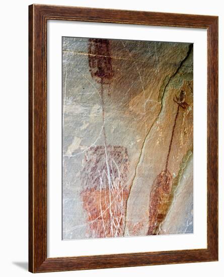 Pre-Historic Native American Pictographs at Bear Gulch near Lewistown, Montana, USA-Chuck Haney-Framed Photographic Print