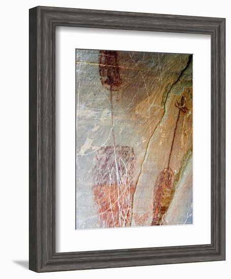 Pre-Historic Native American Pictographs at Bear Gulch near Lewistown, Montana, USA-Chuck Haney-Framed Photographic Print