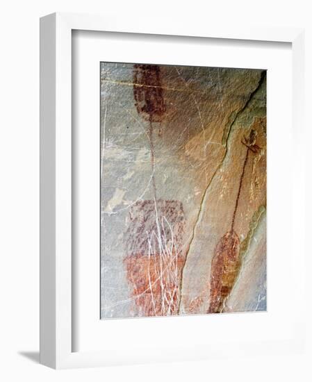 Pre-Historic Native American Pictographs at Bear Gulch near Lewistown, Montana, USA-Chuck Haney-Framed Photographic Print