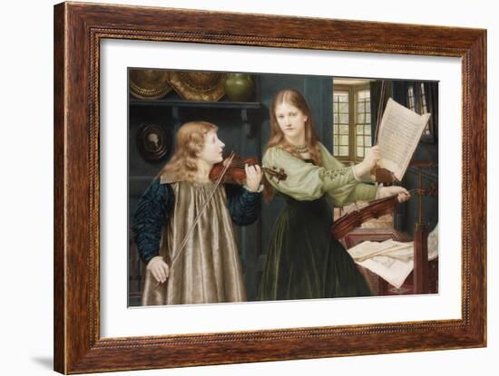 Pre-Raphaelite Paintings : Duet Par Holiday, Henry (1839-1927). Watercolour on Cardboard, 78X108. P-Henry Holiday-Framed Giclee Print