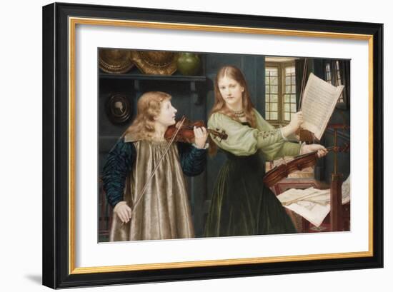 Pre-Raphaelite Paintings : Duet Par Holiday, Henry (1839-1927). Watercolour on Cardboard, 78X108. P-Henry Holiday-Framed Giclee Print