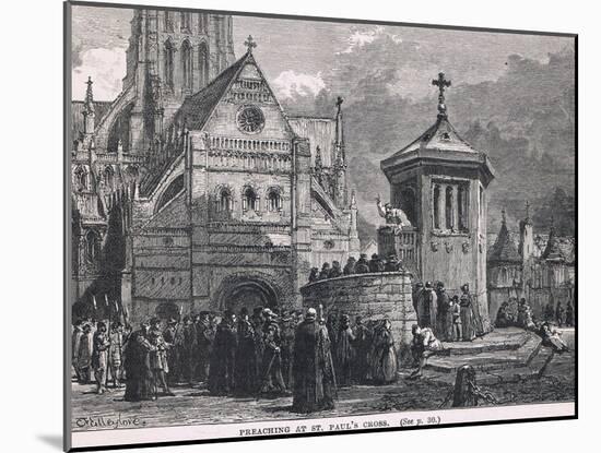 Preaching at St Paul's Cross-John Fulleylove-Mounted Giclee Print