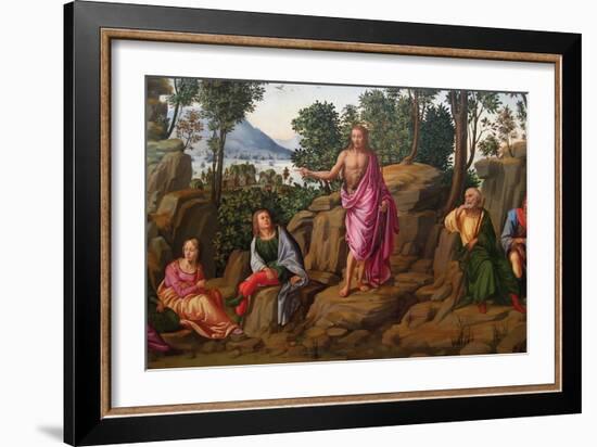 Preaching of Saint John the Baptist-Francesco Granacci-Framed Art Print