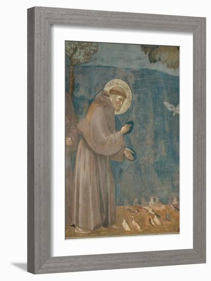 Preaching to the Birds-Giotto di Bondone-Framed Art Print