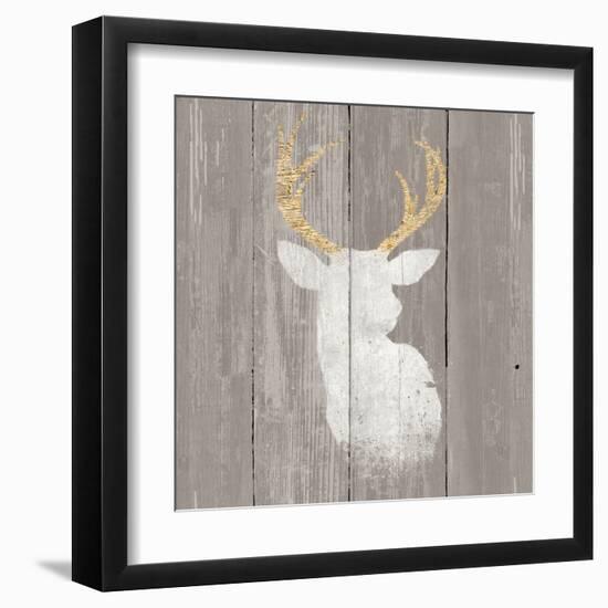 Precious Antlers II on Gray Wood-Wellington Studio-Framed Art Print