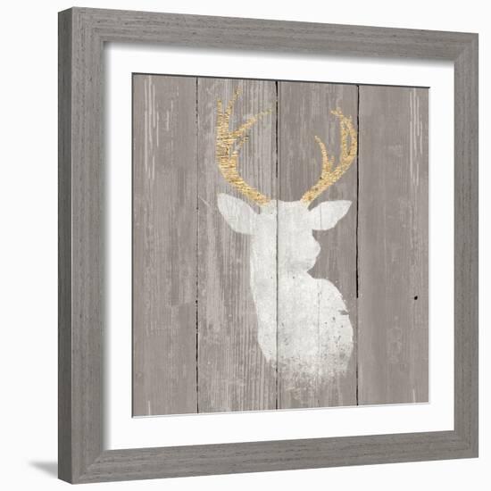 Precious Antlers II on Gray Wood-Wellington Studio-Framed Art Print