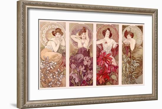 Precious Stones and Flowers-Unknown Unknown-Framed Giclee Print