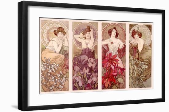 Precious Stones and Flowers-Unknown Unknown-Framed Giclee Print