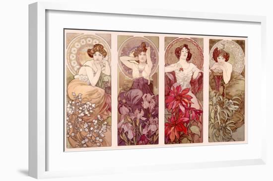 Precious Stones and Flowers-Unknown Unknown-Framed Giclee Print