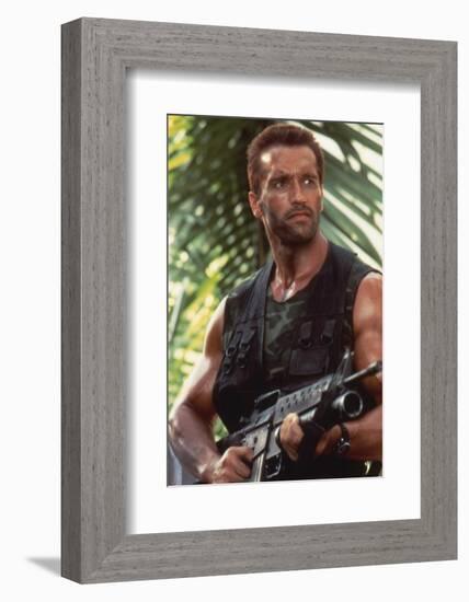 PREDATOR, 1987 directed by JOHN McTIERNAN Arnold Scharzenegger (photo)-null-Framed Photo