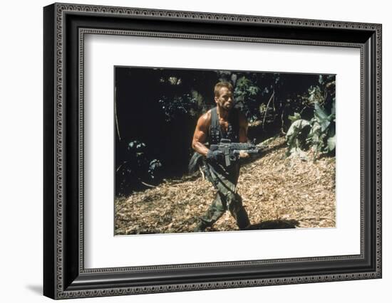 PREDATOR, 1987 directed by JOHN McTIERNAN Arnold Scharzenegger (photo)-null-Framed Photo