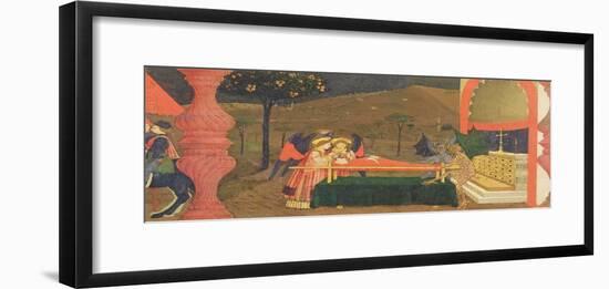 Predella of the Profanation of the Host: the Body of the Jewish Pawnbroker Guarded by Angels and De-Paolo Uccello-Framed Giclee Print