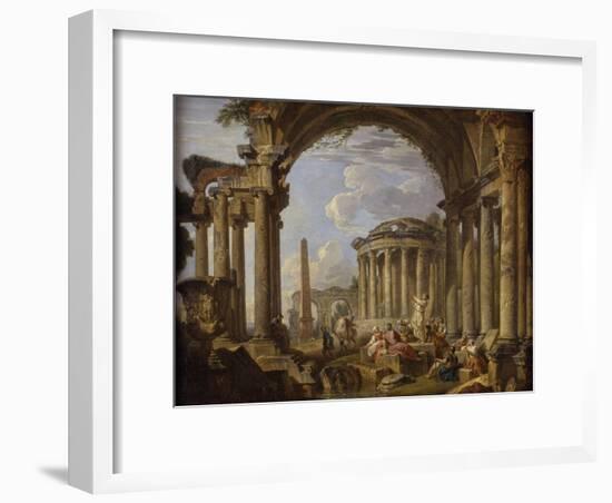 Prédication dans des ruines antiques-Giovanni Paolo Pannini-Framed Giclee Print