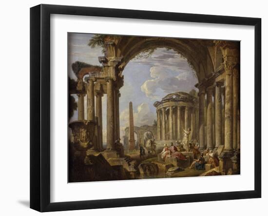 Prédication dans des ruines antiques-Giovanni Paolo Pannini-Framed Giclee Print