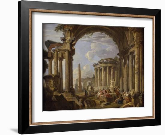 Prédication dans des ruines antiques-Giovanni Paolo Pannini-Framed Giclee Print
