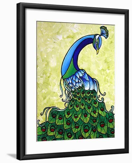 Preening Peacock-Megan Aroon Duncanson-Framed Art Print