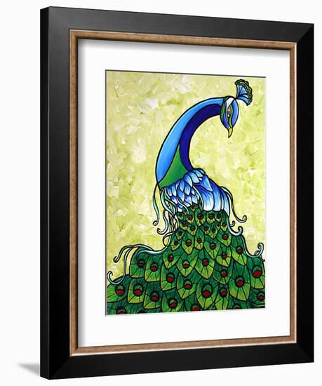 Preening Peacock-Megan Aroon Duncanson-Framed Art Print