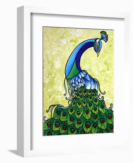 Preening Peacock-Megan Aroon Duncanson-Framed Art Print