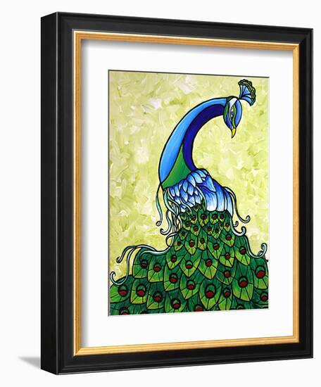 Preening Peacock-Megan Aroon Duncanson-Framed Art Print