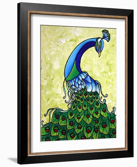 Preening Peacock-Megan Aroon Duncanson-Framed Art Print