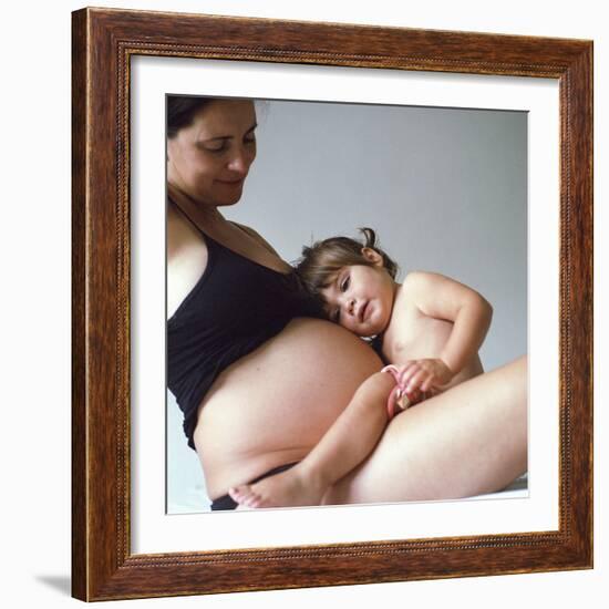 Pregnant Mother with Daughter-Cristina-Framed Premium Photographic Print