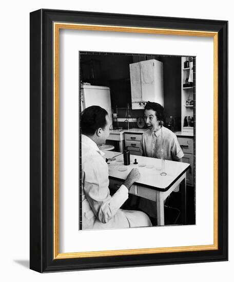 Pregnant Mrs. Jane Dill, After Being Told the Chemical Wafer on Tongue Indicates Baby is a Girl-Wallace Kirkland-Framed Photographic Print