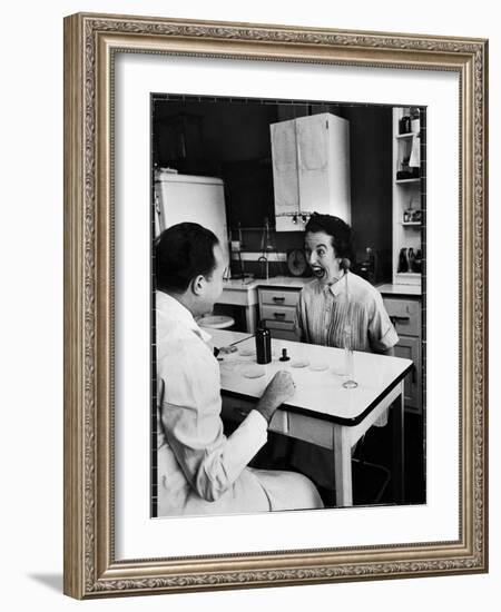 Pregnant Mrs. Jane Dill, After Being Told the Chemical Wafer on Tongue Indicates Baby is a Girl-Wallace Kirkland-Framed Photographic Print