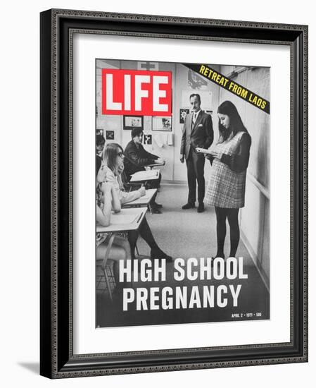 Pregnant Teenager Reading in Front of Class, April 2, 1971-Ralph Crane-Framed Photographic Print