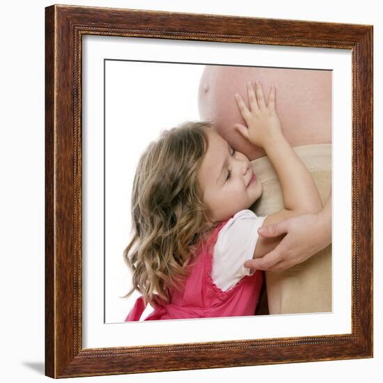 Pregnant Woman And Daughter-Science Photo Library-Framed Premium Photographic Print