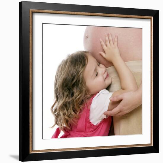 Pregnant Woman And Daughter-Science Photo Library-Framed Premium Photographic Print