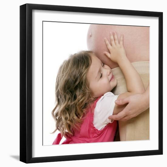 Pregnant Woman And Daughter-Science Photo Library-Framed Premium Photographic Print