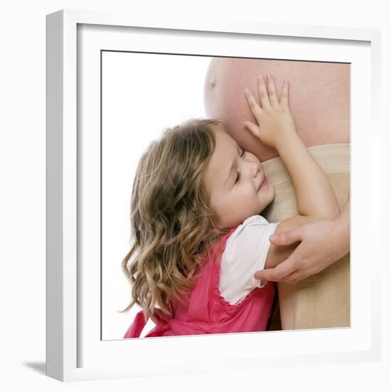 Pregnant Woman And Daughter-Science Photo Library-Framed Premium Photographic Print