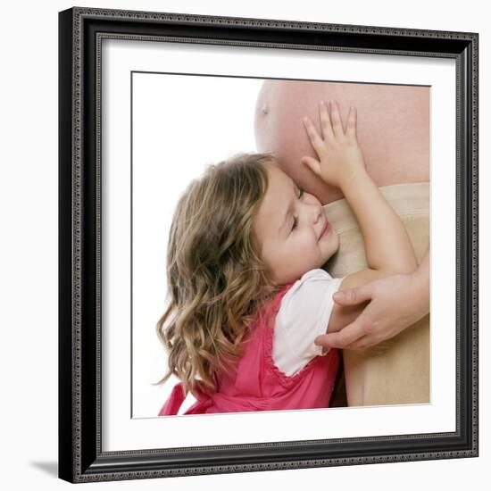 Pregnant Woman And Daughter-Science Photo Library-Framed Premium Photographic Print