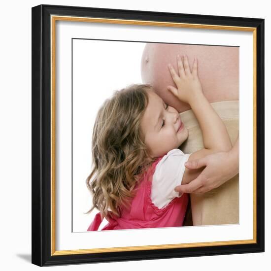 Pregnant Woman And Daughter-Science Photo Library-Framed Premium Photographic Print