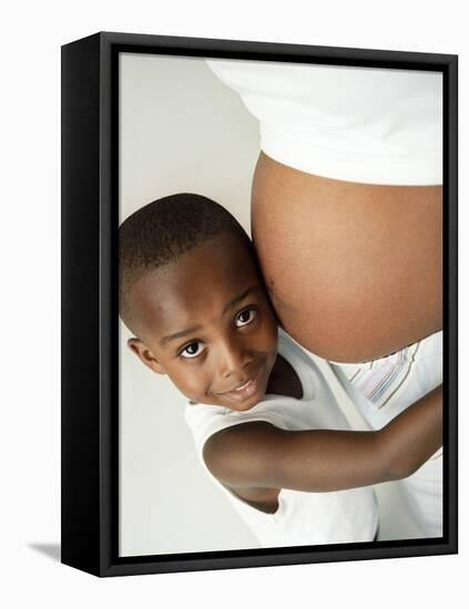 Pregnant Woman And Son-Ian Boddy-Framed Premier Image Canvas