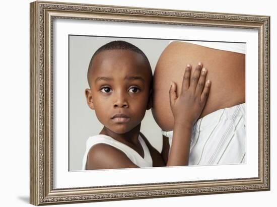 Pregnant Woman And Son-Ian Boddy-Framed Photographic Print