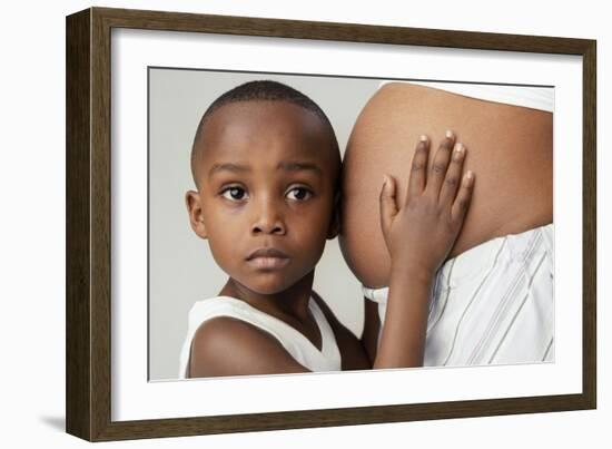 Pregnant Woman And Son-Ian Boddy-Framed Photographic Print