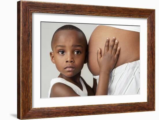 Pregnant Woman And Son-Ian Boddy-Framed Photographic Print