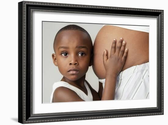 Pregnant Woman And Son-Ian Boddy-Framed Photographic Print