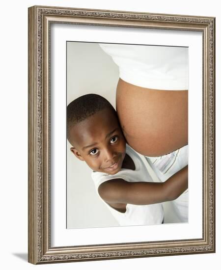 Pregnant Woman And Son-Ian Boddy-Framed Photographic Print