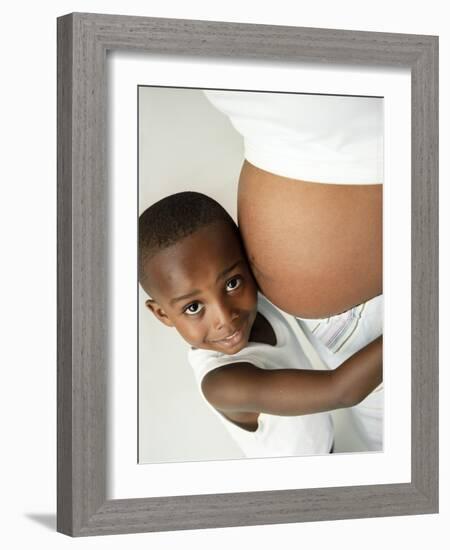 Pregnant Woman And Son-Ian Boddy-Framed Photographic Print