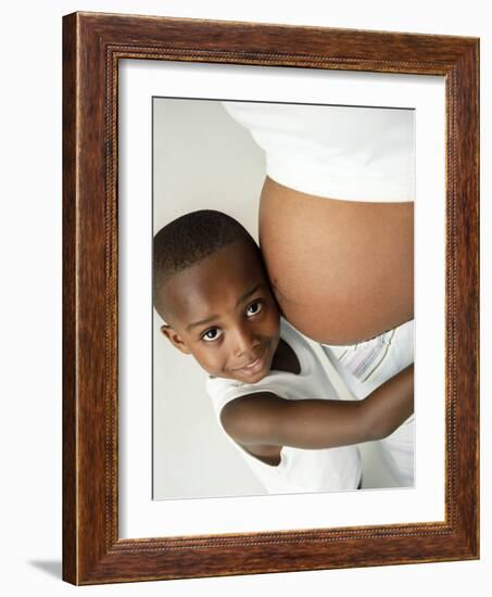 Pregnant Woman And Son-Ian Boddy-Framed Photographic Print