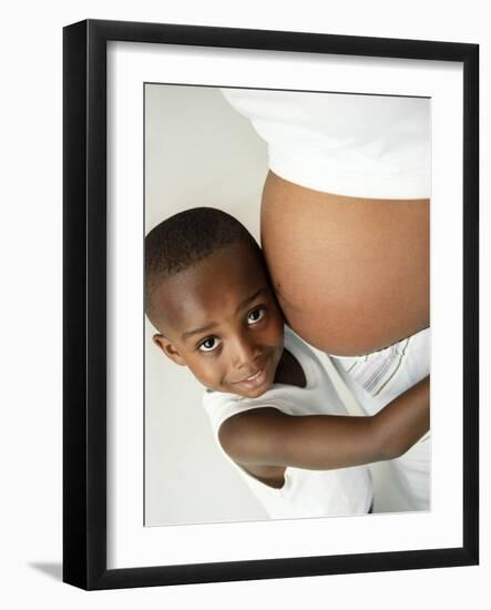 Pregnant Woman And Son-Ian Boddy-Framed Photographic Print