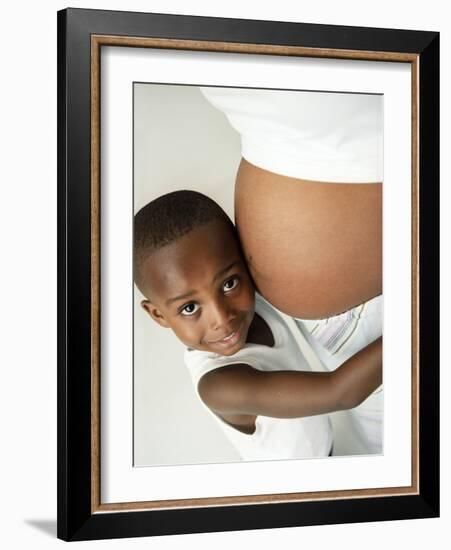 Pregnant Woman And Son-Ian Boddy-Framed Photographic Print