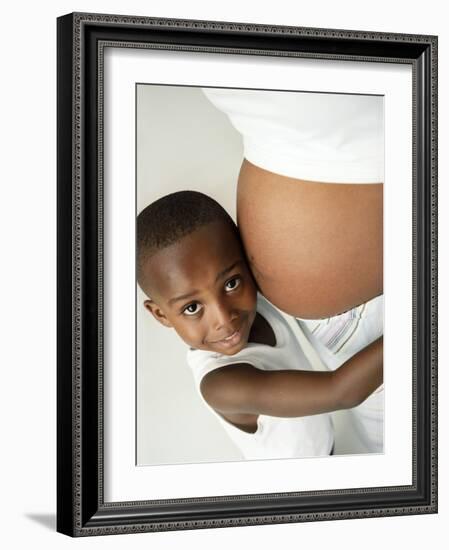 Pregnant Woman And Son-Ian Boddy-Framed Photographic Print