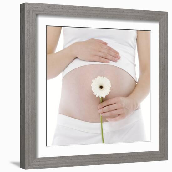 Pregnant Woman's Abdomen-Science Photo Library-Framed Premium Photographic Print