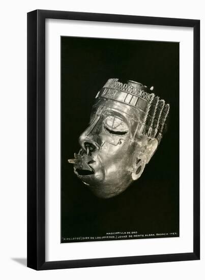 Prehispanic Gold Mask, Oaxaca, Mexico-null-Framed Art Print